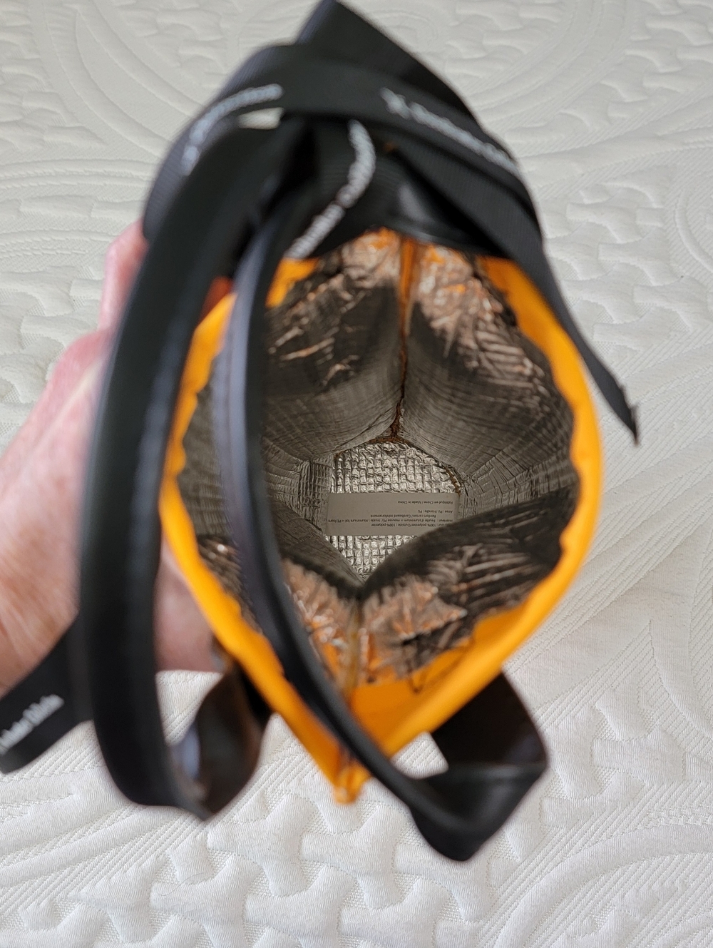 Veuve Clicquot Orange Vinyl Insulated Tote Bag / Bottle Holder Handles Ribbons - Picture 7 of 9